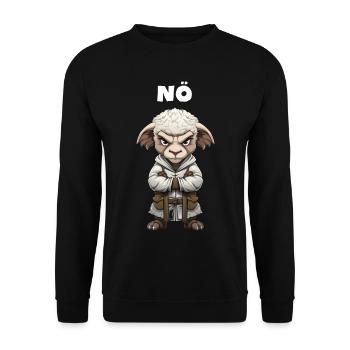 Schaf Nö Statement Kein Bock Keine Lust Grumpy - Unisex Pullover - Schwarz - Vorne - Alina (178cm) & Michal (187cm)