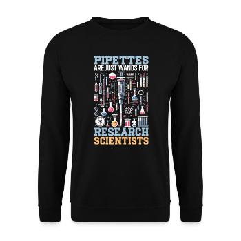 Lustiger Laborant Biotechnologe - Unisex Pullover - Schwarz - Vorne - Alina (178cm) & Michal (187cm)