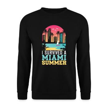 United States USA State of America Miami - Unisex Sweatshirt - black - Front - Alina (178cm) & Michal (187cm)
