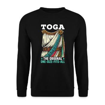 Greek Costume Party Toga - Unisex Sweatshirt - black - Front - Alina (178cm) & Michal (187cm)