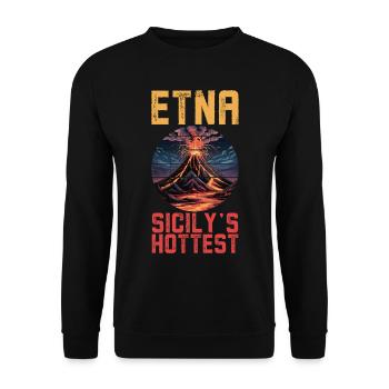 Etna Volcano Sicily - Unisex Sweatshirt - black - Front - Alina (178cm) & Michal (187cm)