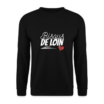 Bisous de loin - Sweat-shirt Unisexe - noir - Devant - Alina (178cm) & Michal (187cm)
