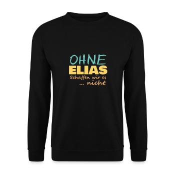 Elias - Unisex Pullover - Schwarz - Vorne - Alina (178cm) & Michal (187cm)