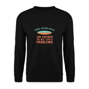 Fort Myers Beach Answer To All Life's Problems - Unisex Pullover - Schwarz - Vorne - Alina (178cm) & Michal (187cm)