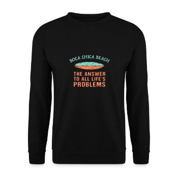Boca Chica Beach Answer To All Life's Problems - Unisex Sweatshirt - black - Front - Alina (178cm) & Michal (187cm)