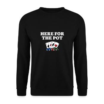 Ici pour le Pot Casino Poker Gambling Poker - Sweat-shirt Unisexe - noir - Devant - Alina (178cm) & Michal (187cm)