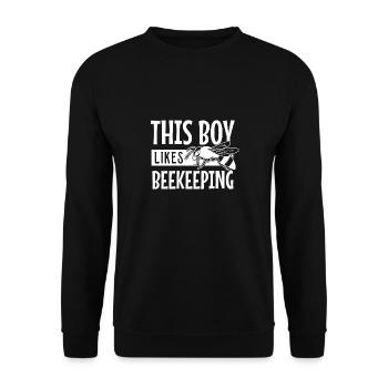 Imker Honey Ironisches Sprichwort Junge mag - Unisex Pullover - Schwarz - Vorne - Alina (178cm) & Michal (187cm)