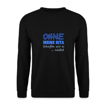 rita - Unisex Pullover - Schwarz - Vorne - Alina (178cm) & Michal (187cm)