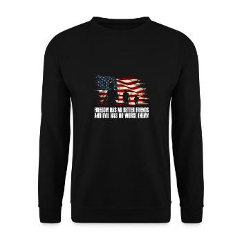 Memorial Day Armed Forces USA Flag Freedom Has - Unisex Sweatshirt - black - Front - Alina (178cm) & Michal (187cm)