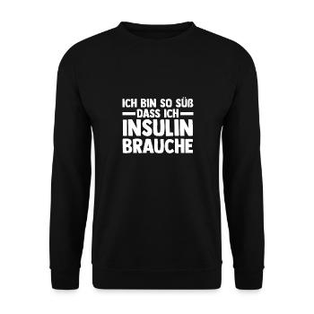 Diabetes Diabetiker - Unisex Pullover - Schwarz - Vorne - Alina (178cm) & Michal (187cm)