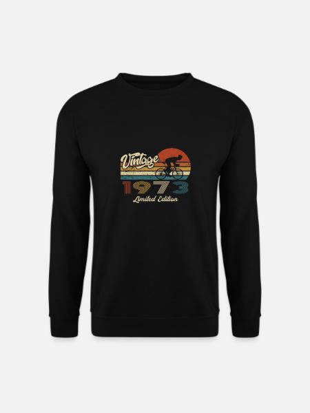 50 Geburtstag 1973 Vintage Retro Fahrrad Radfahrer - Unisex Pullover - Schwarz