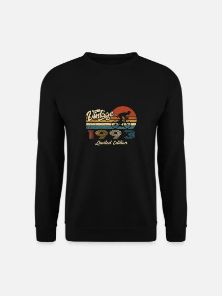 30 Geburtstag 1993 Vintage Retro Fahrrad Radfahrer - Unisex Pullover - Schwarz