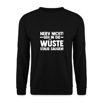 Nerv nicht lustige Sprüche - Unisex Pullover - Schwarz - Vorne - Alina (178cm) & Michal (187cm)