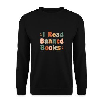 Books Book Reading Reading Bookworm Bookworm Bookaholic - Unisex Sweatshirt - black - Front - Alina (178cm) & Michal (187cm)