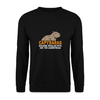 Capybara Nagetier - Unisex Pullover - Schwarz - Vorne - Alina (178cm) & Michal (187cm)