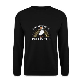 puffin puffin auke birds Lunde - Unisex Sweatshirt - black - Front - Alina (178cm) & Michal (187cm)