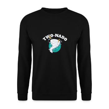 Twonado Two Nado 2 ans 2nd anniversaire Tornade - Sweat-shirt Unisexe - noir - Devant - Alina (178cm) & Michal (187cm)