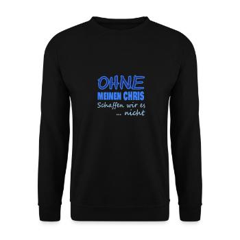 Vorname Chris - Unisex Pullover - Schwarz - Vorne - Alina (178cm) & Michal (187cm)