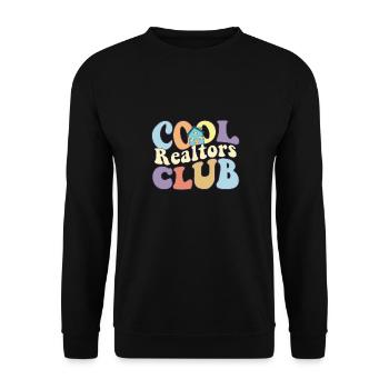Cool Realtors Club Courtier immobilier Vie en habitation - Sweat-shirt Unisexe - noir - Devant - Alina (178cm) & Michal (187cm)