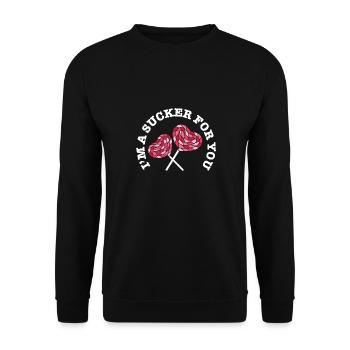 I'm A Sucker For You Funny Valentine's Pun - Unisex Sweatshirt - black - Front - Alina (178cm) & Michal (187cm)