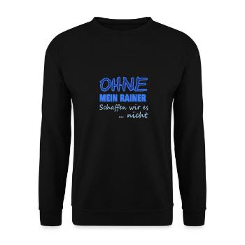 Vorname Rainer - Unisex Pullover - Schwarz - Vorne - Alina (178cm) & Michal (187cm)
