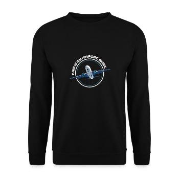 Vacation Trip This Is My Airport Shirt Traveler - Unisex Sweatshirt - black - Front - Alina (178cm) & Michal (187cm)