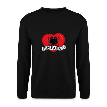 Albanische Flagge Albanischer Adler Shqiponja - Unisex Pullover - Schwarz - Vorne - Alina (178cm) & Michal (187cm)