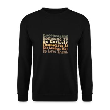 Inspirational Life Wisdom for Growth Mindset & - Unisex Pullover - Schwarz - Vorne - Alina (178cm) & Michal (187cm)