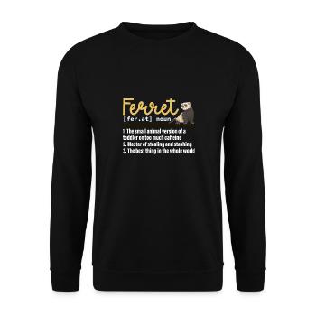 Furet, propriétaire de furet - Sweat-shirt Unisexe - noir - Devant - Alina (178cm) & Michal (187cm)