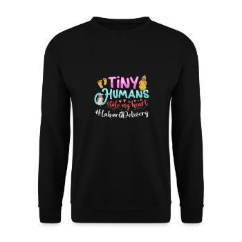 Infirmière Bébé Maternité Infirmière - Sweat-shirt Unisexe - noir - Devant - Alina (178cm) & Michal (187cm)