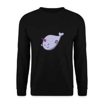 Narval Licorne Baleine - Sweat-shirt Unisexe - noir - Devant - Alina (178cm) & Michal (187cm)