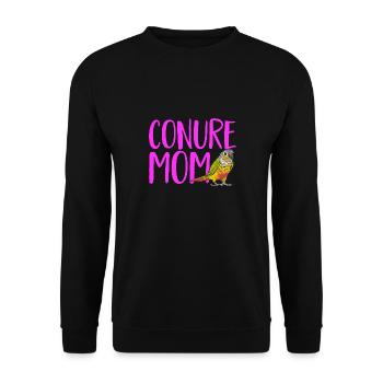 Molina Parakeet Parrot Bird Parakeet - Unisex Sweatshirt - black - Front - Alina (178cm) & Michal (187cm)