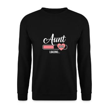 Aunt 2024 loading bar for soon to be auntie - Unisex Sweatshirt - black - Front - Alina (178cm) & Michal (187cm)