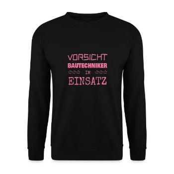 Berufung Bautechniker - Unisex Pullover - Schwarz - Vorne - Alina (178cm) & Michal (187cm)