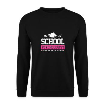 Schulpsychologe Psychologe Psychotherapeut - Unisex Pullover - Schwarz - Vorne - Alina (178cm) & Michal (187cm)