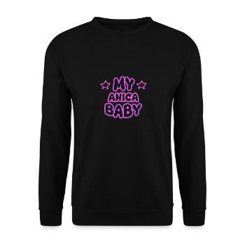 Anica as a given name - Unisex Sweatshirt - black - Front - Alina (178cm) & Michal (187cm)