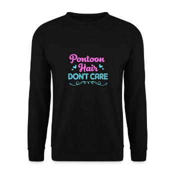 Pontoon Boat Boat Boats - Unisex Sweatshirt - black - Front - Alina (178cm) & Michal (187cm)