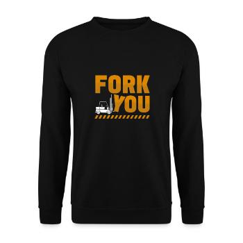 Forklift operator funny fork you design - Unisex Sweatshirt - black - Front - Alina (178cm) & Michal (187cm)