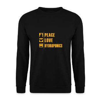Peace Love Hydroponics - Unisex Sweatshirt - black - Front - Alina (178cm) & Michal (187cm)