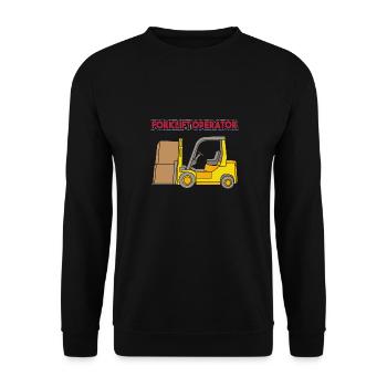 Gabelstaplerfahrer - Unisex Pullover - Schwarz - Vorne - Alina (178cm) & Michal (187cm)