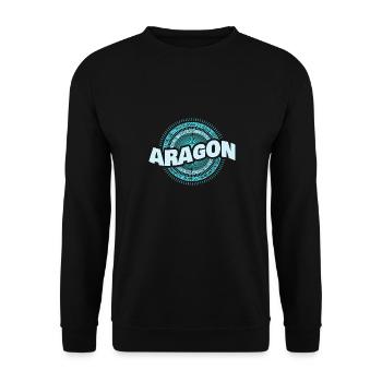 Aragon als Geschenkidee - Unisex Pullover - Schwarz - Vorne - Alina (178cm) & Michal (187cm)