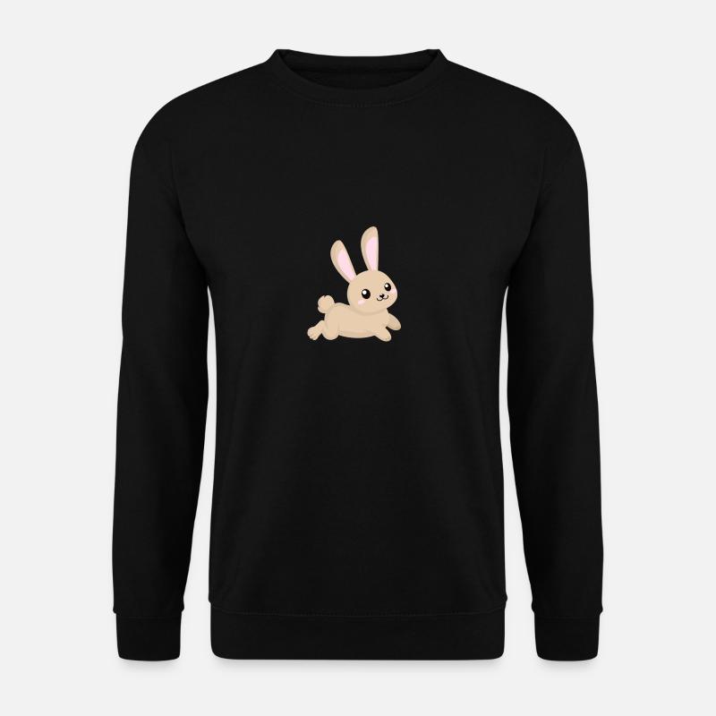 Niedlicher Comic Hase laufend - Unisex Pullover - Schwarz