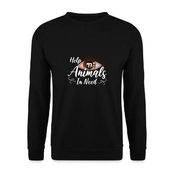 Hilfe Tiere retten Katzen und Hunde Tierheim - Unisex Pullover - Schwarz - Vorne - Alina (178cm) & Michal (187cm)