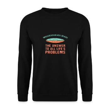 Waianapanapa Beach Answer To All Life's Problems - Unisex Sweatshirt - black - Front - Alina (178cm) & Michal (187cm)