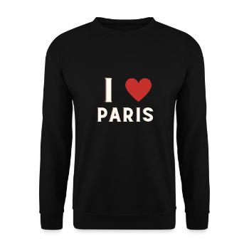 I love Paris - Unisex Pullover - Schwarz - Vorne - Alina (178cm) & Michal (187cm)
