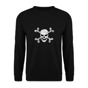 Plain Vintage Skull And Crossbones - Unisex Sweatshirt - black - Front - Alina (178cm) & Michal (187cm)