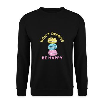 NICHT BERAUBEN SEI GLÜCKLICH - Unisex Pullover - Schwarz - Vorne - Alina (178cm) & Michal (187cm)
