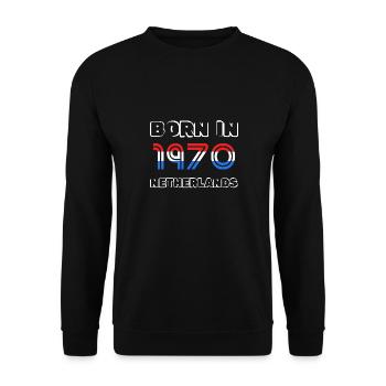 1970 - Unisex Pullover - Schwarz - Vorne - Alina (178cm) & Michal (187cm)