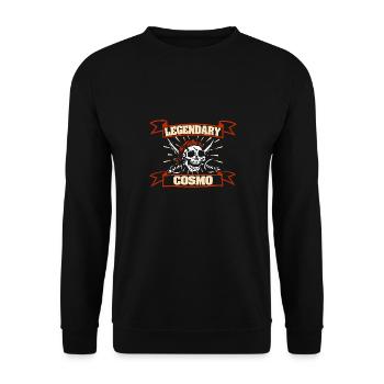 Piratenkopf Cosmo - Unisex Pullover - Schwarz - Vorne - Alina (178cm) & Michal (187cm)