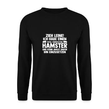 Nagetier Hamsterbesitzer Hamster - Unisex Pullover - Schwarz - Vorne - Alina (178cm) & Michal (187cm)